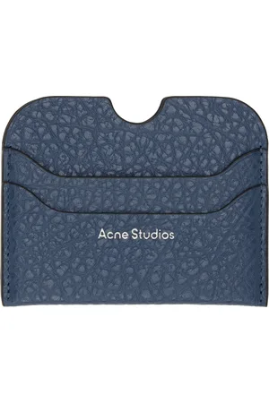 Acne Studios Blue Leather Card Holder