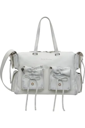 Acne Studios White & Gray Multipocket Tote