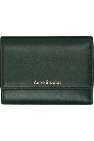 Acne Studios Green Trifold Leather Wallet