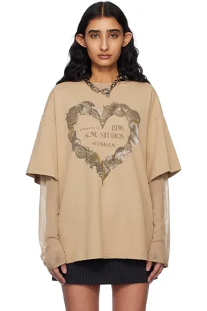 Acne Studios Beige Layered Print T-shirt
