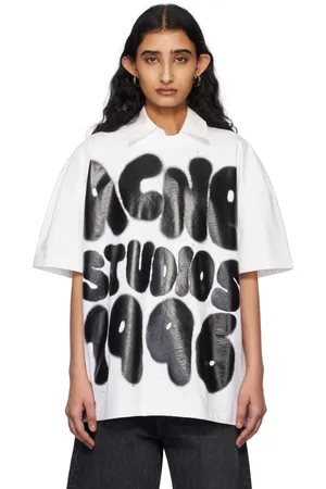 Acne Studios White Logo Relaxed Fit T-shirt