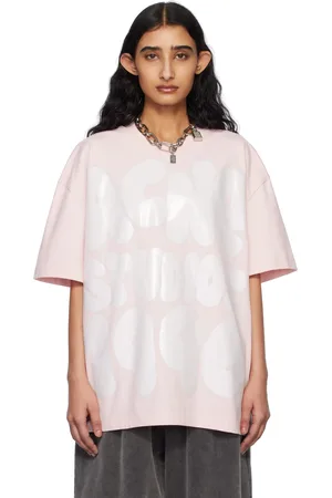 Acne Studios Pink Logo Relaxed Fit T-shirt