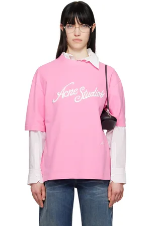 Acne Studios Pink Relaxed Fit Logo T-shirt