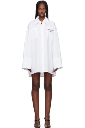 OFF-WHITE White Poplin Roxy Shirt Minidress