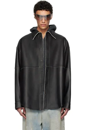 Acne Studios Black Shirt Leather Jacket