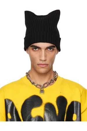 Acne Studios Black Ribbed Square Beanie