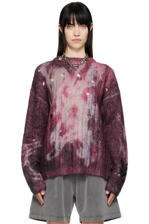 Acne Studios Purple Printed Knit Sweater