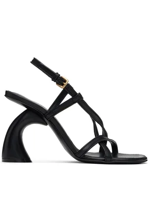 DRIES VAN NOTEN Black Leather Heeled Sandals