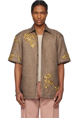 DRIES VAN NOTEN Brown Graphic Hardware Shirt