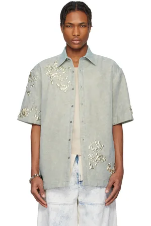 DRIES VAN NOTEN Blue Graphic Hardware Shirt