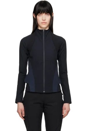 Hyein Seo Navy & Black Paneled Windbreaker Jacket
