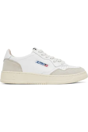 Autry White & Taupe Medalist Low Sneakers