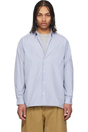Comme des Garçons Blue & White Cotton Stripes Shirt