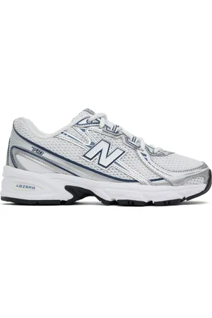 New Balance White & Silver 740 Sneakers