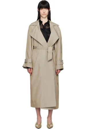 The Frankie Shop Beige Astoria Cut-Out Raglan Sleeve Trench Coat