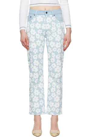 Msgm Blue Printed Jeans