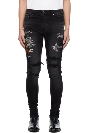 AMIRI Black Jazz Wolf Skinny Jeans