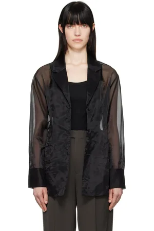 The Frankie Shop Black Lise Sheer Blazer