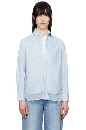 RAG&BONE Blue Maxine Poplin-Organza Shirt