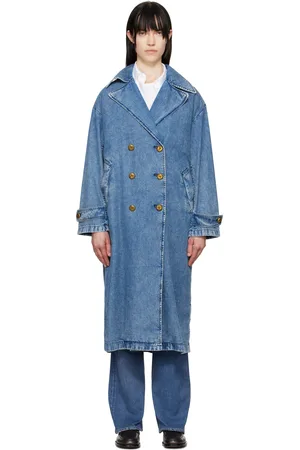 RAG&BONE Blue Featherweight Alora Denim Trench Coat