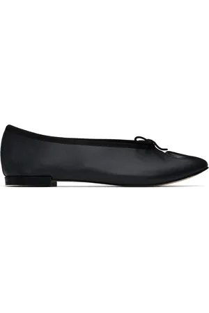 Marine Serre Black Repetto Edition Lilouh Soft Nappa Ballerina Flats