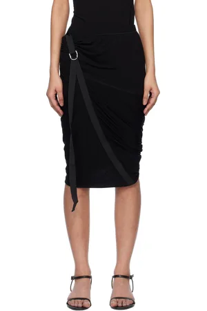 Helmut Lang Black Wind Midi Skirt
