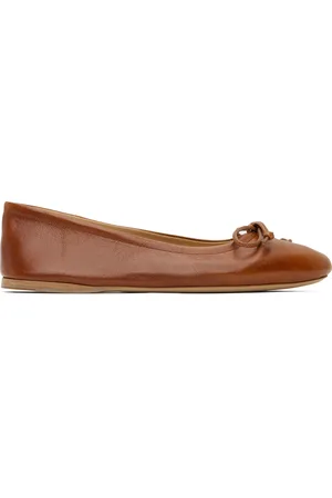 J.W.Anderson Tan Round-Toe Leather Ballerina Flats