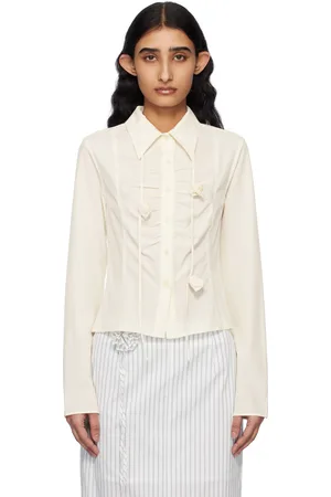 Kijun Off-White Corsage Shirring Shirt