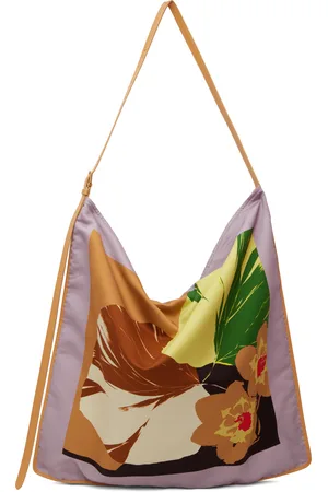 DRIES VAN NOTEN Tan XL Patterned Fabric Tote