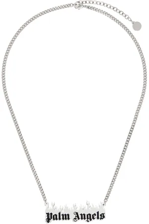 Palm Angels Silver Burning Logo Necklace