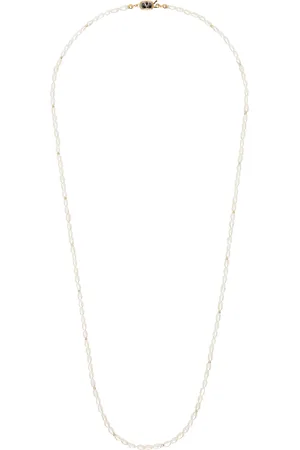 VALENTINO GARAVANI White & Gold VLogo Pearl Necklace