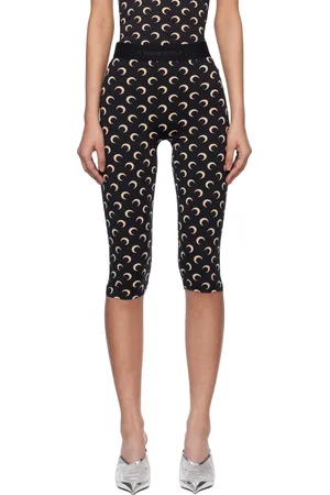 Marine Serre SSENSE Exclusive Black Recycled Moon Jersey Capri Leggings
