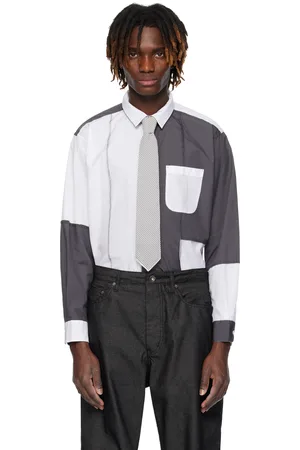 ENGINEERED GARMENTS Gray & White Short Collar Shirt