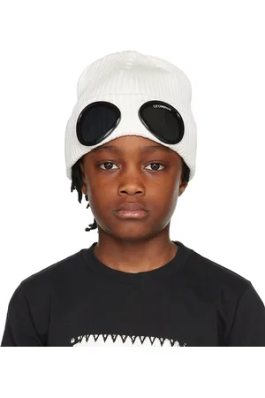 C.P. Company Kids Off-White Goggle Beanie