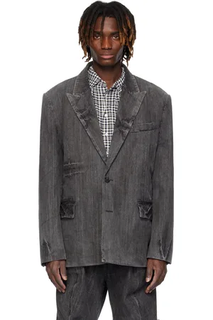 JUUN.J Gray Washed Denim Blazer