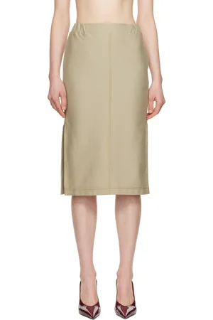 Max Mara Beige Otto Midi Skirt