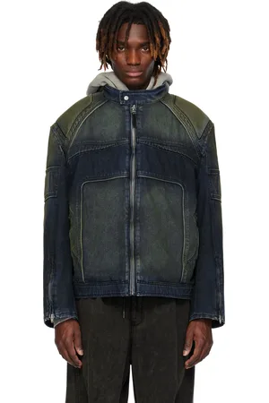 JUUN.J Blue & Green Rider Denim Jacket