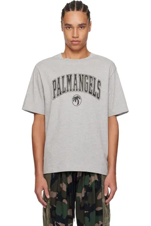 Palm Angels Gray College Logo T-shirt