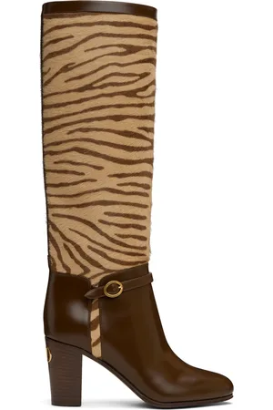 VALENTINO GARAVANI Brown & Beige Pattie Tall Boots
