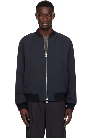 DRIES VAN NOTEN Navy Jacquard Reversible Bomber Jacket