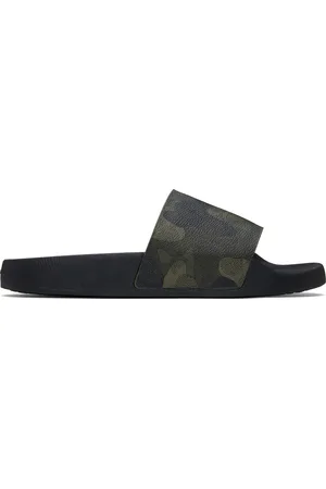 Coach Khaki Coated Canvas Pool Slides