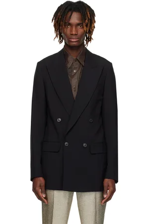 DRIES VAN NOTEN Black Wool & Mohair Blazer