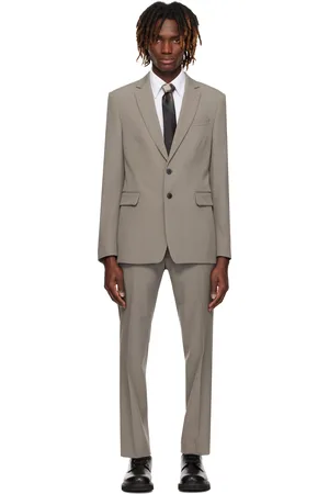 DRIES VAN NOTEN Gray Slim Fit Suit