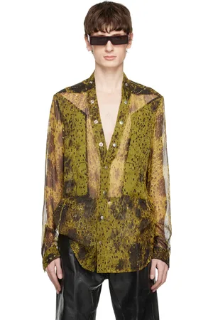Rick Owens Yellow Hollywood Larry Fogpocket Shirt