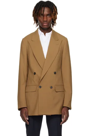 DRIES VAN NOTEN Tan Wool & Mohair Blazer