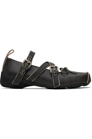 OPEN YY Cross Buckle Ballerina Flats