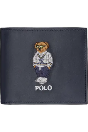 Ralph Lauren Navy Bear Leather Billfold Wallet