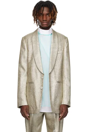DRIES VAN NOTEN Silver Slim Fit Blazer