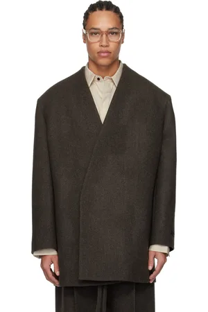 FEAR OF GOD Brown Collarless Coat