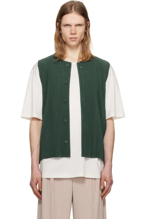 Issey Miyake Green Pleats 1 Vest